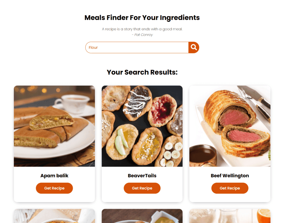 Meal Recipe Fineder